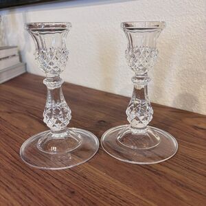 Vintage Cristal d'Arques Longchamp Crystal 6.5" Candle Stick Holders